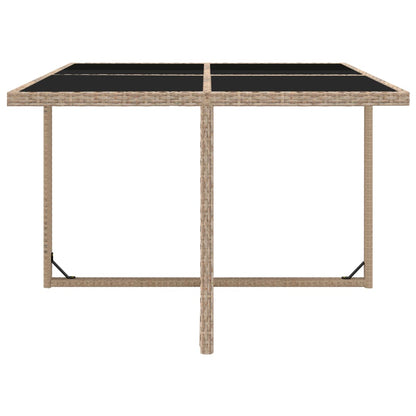 5-tlg. Garten-Essgruppe mit Auflagen Poly Rattan Beige