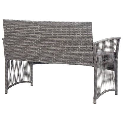 4-tlg. Garten-Lounge-Set mit Auflage Poly Rattan Anthrazit