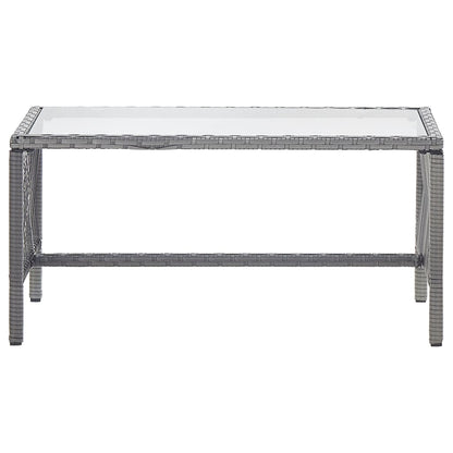 4-tlg. Garten-Lounge-Set mit Auflage Poly Rattan Anthrazit
