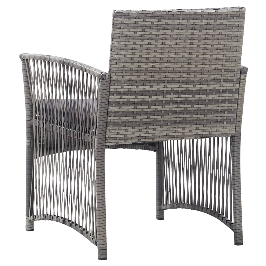 Gartensessel mit Sitzkissen 2 Stk. Anthrazit Poly Rattan