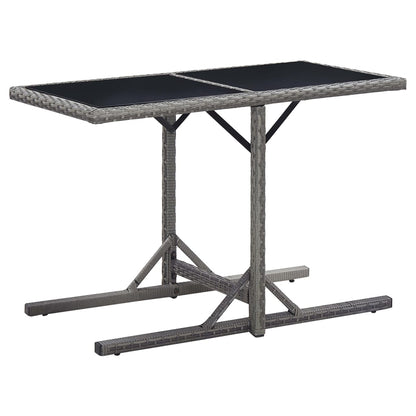 Gartentisch Anthrazit 110x53x72 cm Glas und Poly Rattan