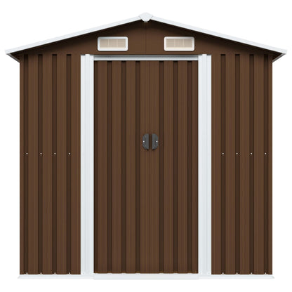 Geräteschuppen Braun 204x132x186 cm Stahl