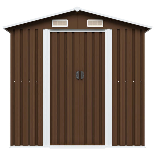 Geräteschuppen Braun 204x132x186 cm Stahl