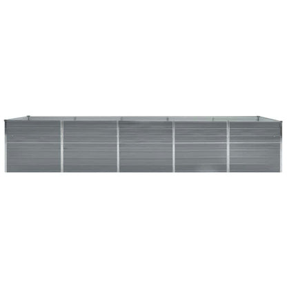 Garten-Hochbeet Verzinkter Stahl 400x80x45 cm Grau