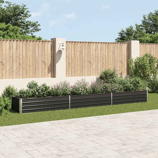 Garten-Hochbeet Verzinkter Stahl 480x80x45 cm Anthrazit