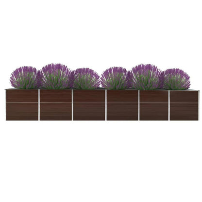 Garten-Hochbeet Verzinkter Stahl 480x80x77 cm Braun