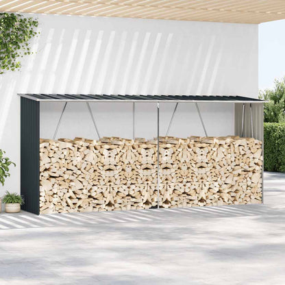 Brennholzlager Verzinkter Stahl 330x84x152 cm Anthrazit