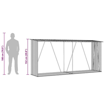 Brennholzlager Verzinkter Stahl 330x84x152 cm Anthrazit