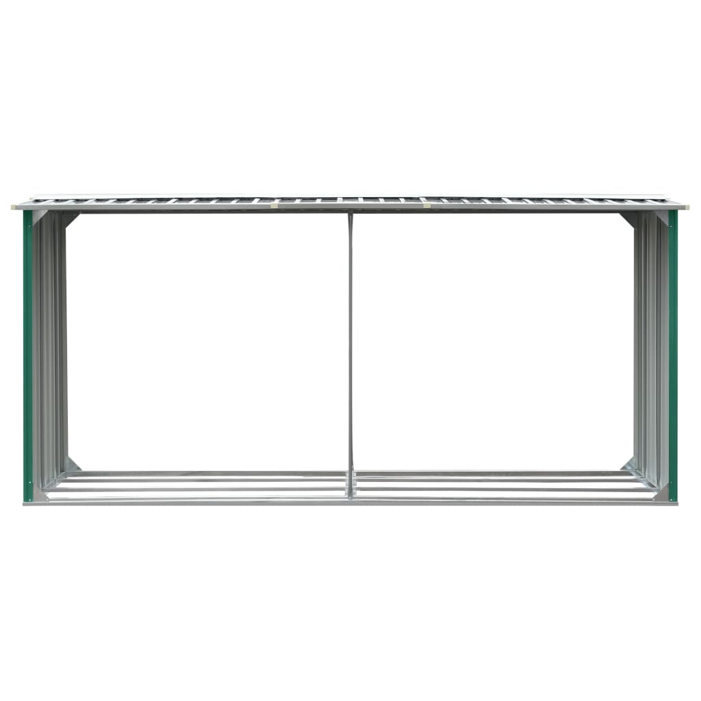 Brennholzlager Verzinkter Stahl 330 x 92 x 153 cm Grün