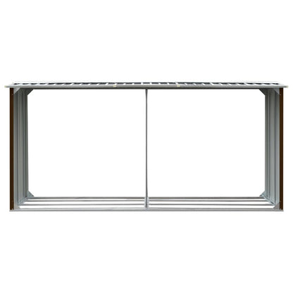 Brennholzlager Verzinkter Stahl 330 x 92 x 153 cm Braun
