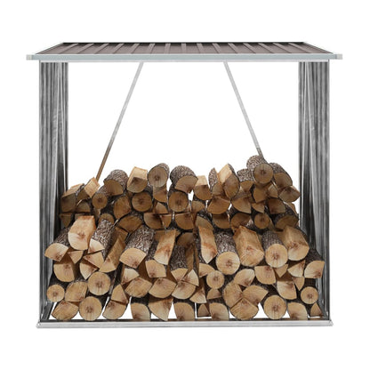 Brennholzlager Verzinkter Stahl 163 x 83 x 154 cm Braun