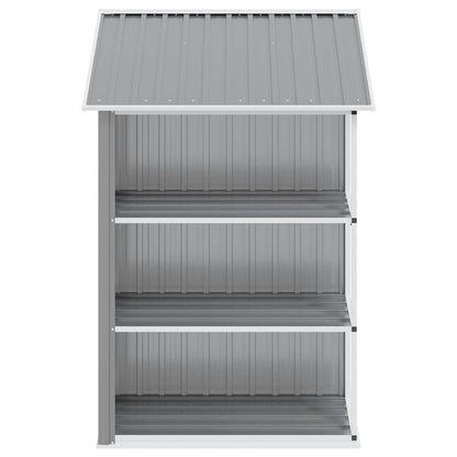 Gartenhaus mit Regal Grau 205x130x183 cm Eisen
