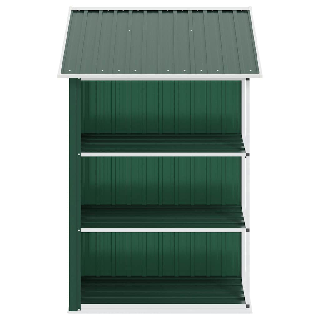 Gartenhaus mit Regal Grün 205x130x183 cm Eisen