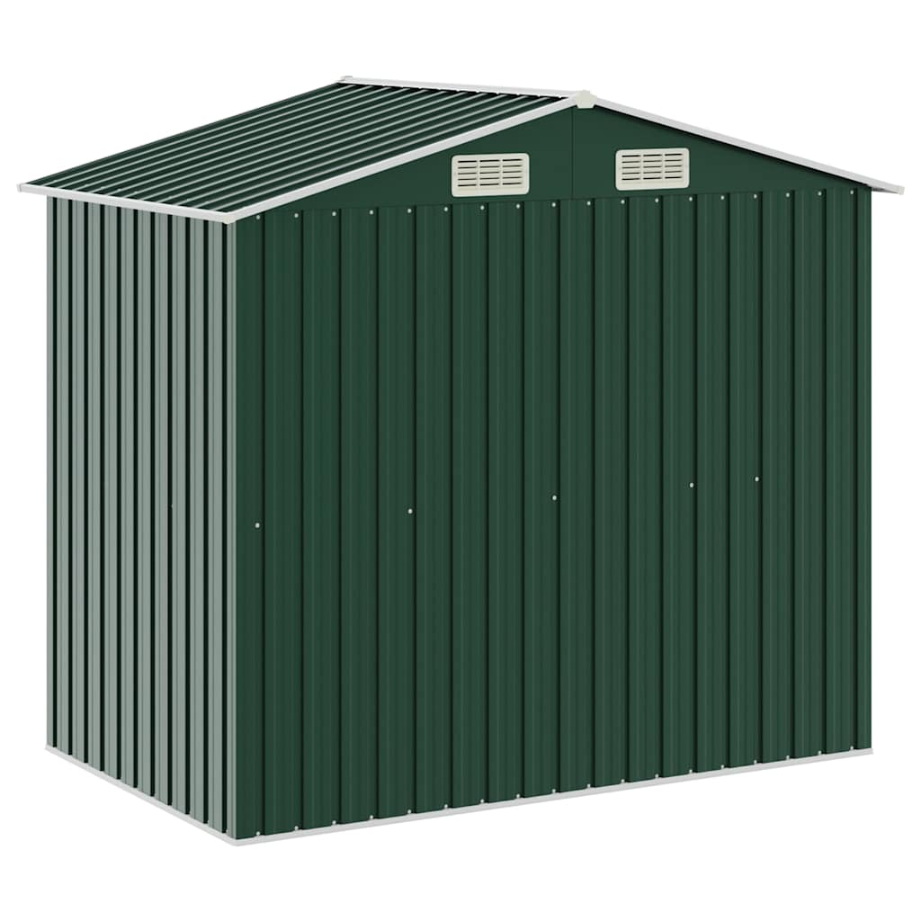 Gartenhaus mit Regal Grün 205x130x183 cm Eisen