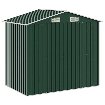 Gartenhaus mit Regal Grün 205x130x183 cm Eisen