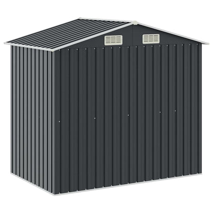 Gartenhaus mit Regal Anthrazit 205x130x183 cm Eisen