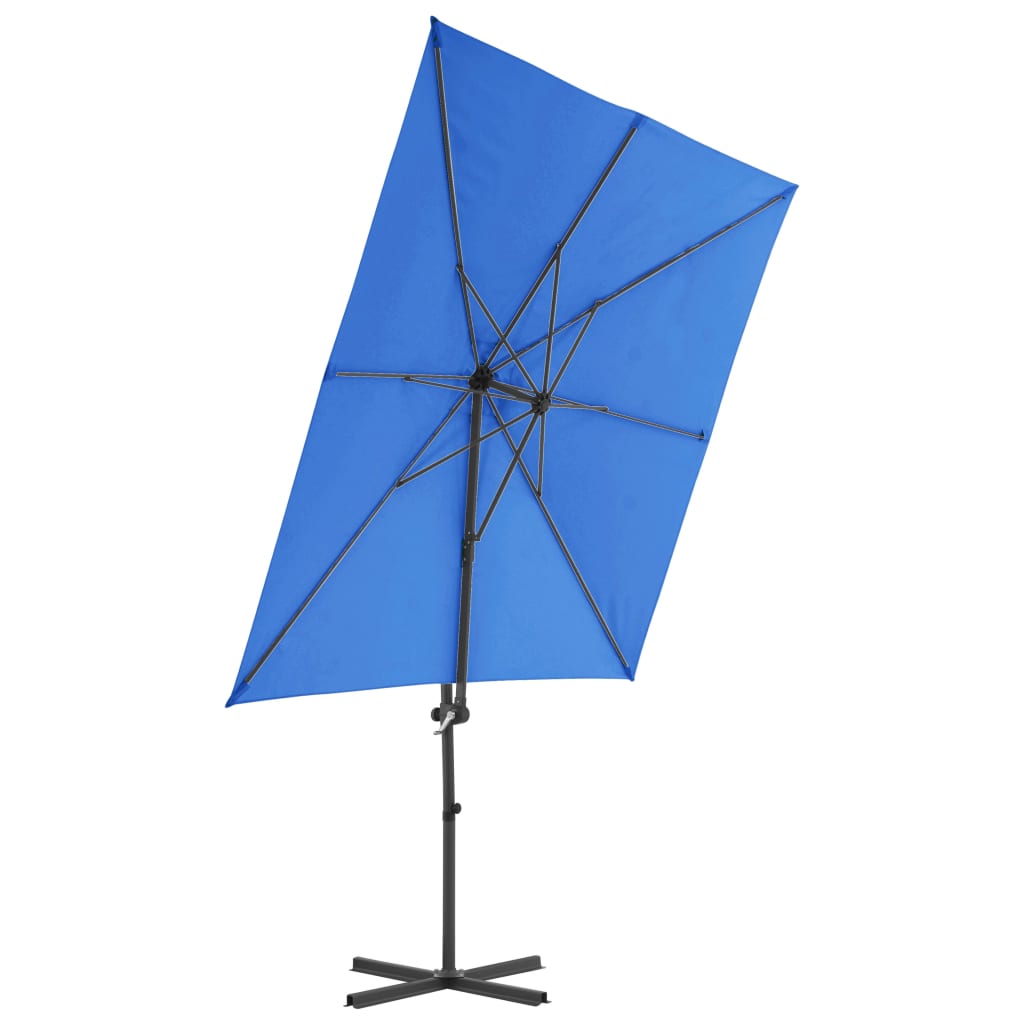 Ampelschirm mit Stahl-Mast 250x250 cm Azurblau