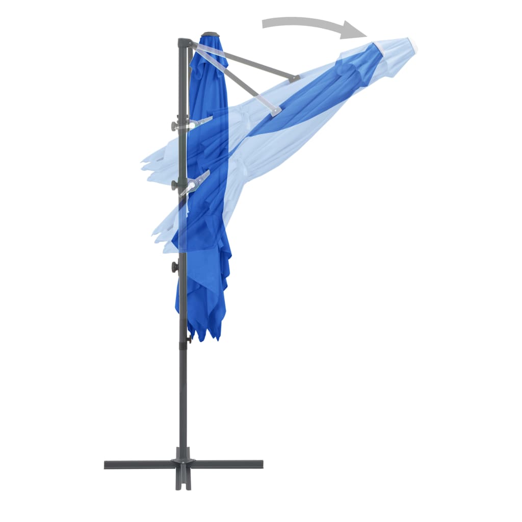 Ampelschirm mit Stahl-Mast 250x250 cm Azurblau