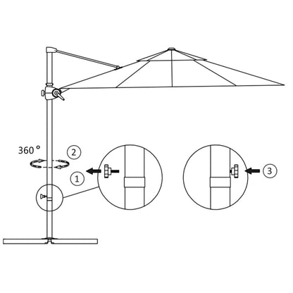Ampelschirm mit Stahl-Mast 250x250 cm Azurblau