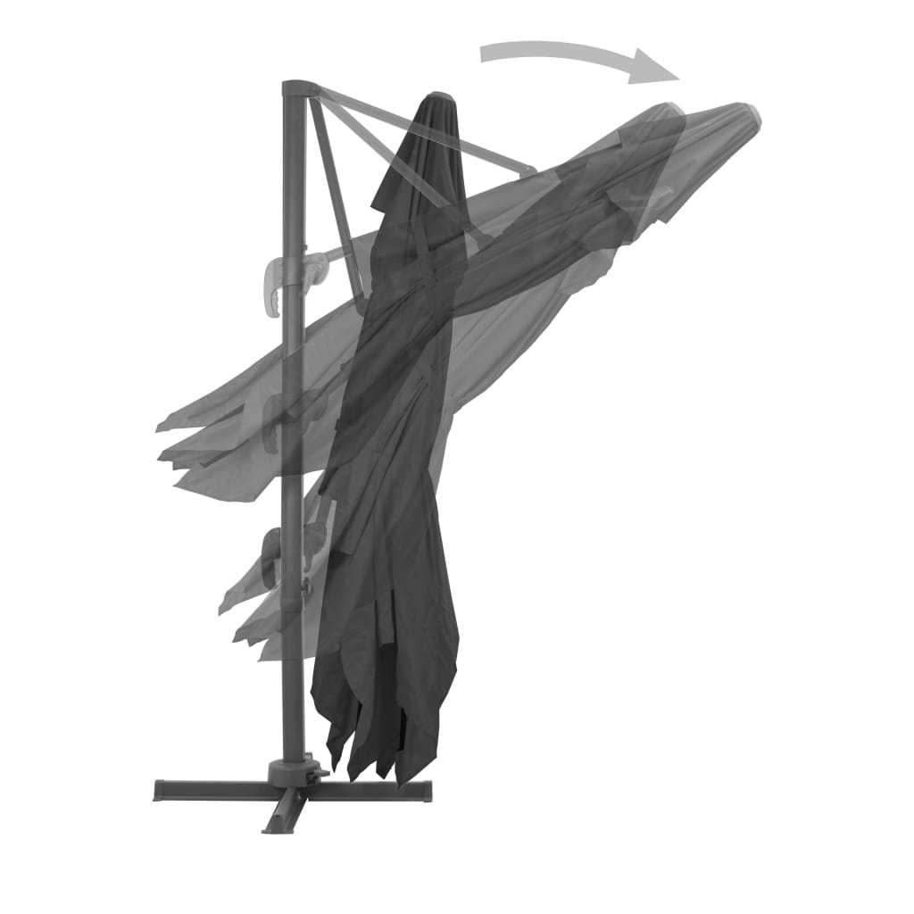 Ampelschirm mit Aluminiummast 4x3 m Schwarz
