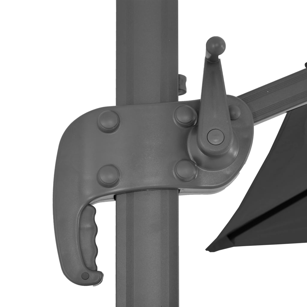 Ampelschirm mit Aluminiummast 4x3 m Schwarz