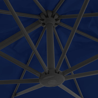 Ampelschirm mit Aluminium-Mast 3x3 cm Azurblau