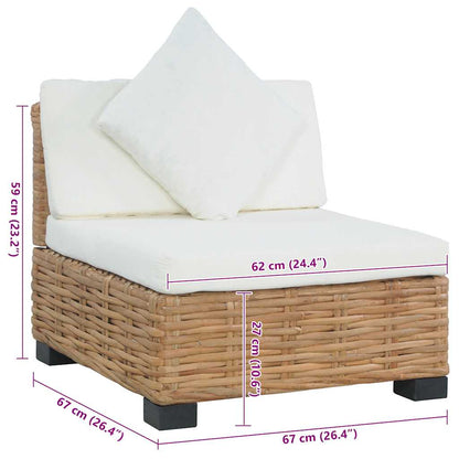 Sofa ohne Armlehnen mit Kissen Natürliches Rattan