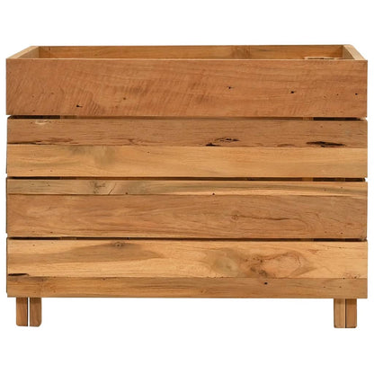 Hochbeet 50x40x38 cm Massivholz Teak und Stahl
