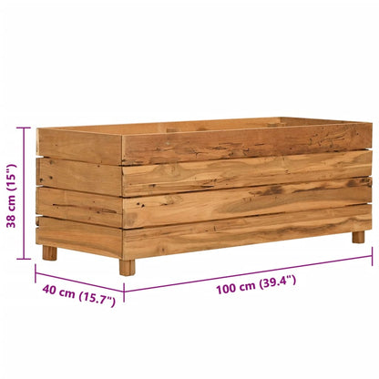 Hochbeet 100x40x38 cm Massivholz Teak und Stahl