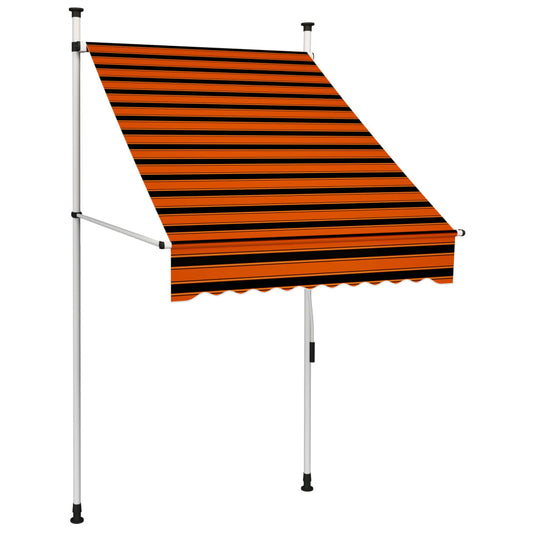 Einziehbare Markise Handbetrieben 100 cm Orange und Braun