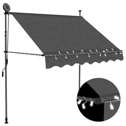 Einziehbare Markise Handbetrieben mit LED 200 cm Anthrazit