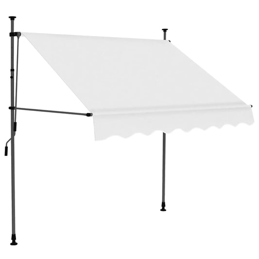 Einziehbare Markise Handbetrieben mit LED 150 cm Creme