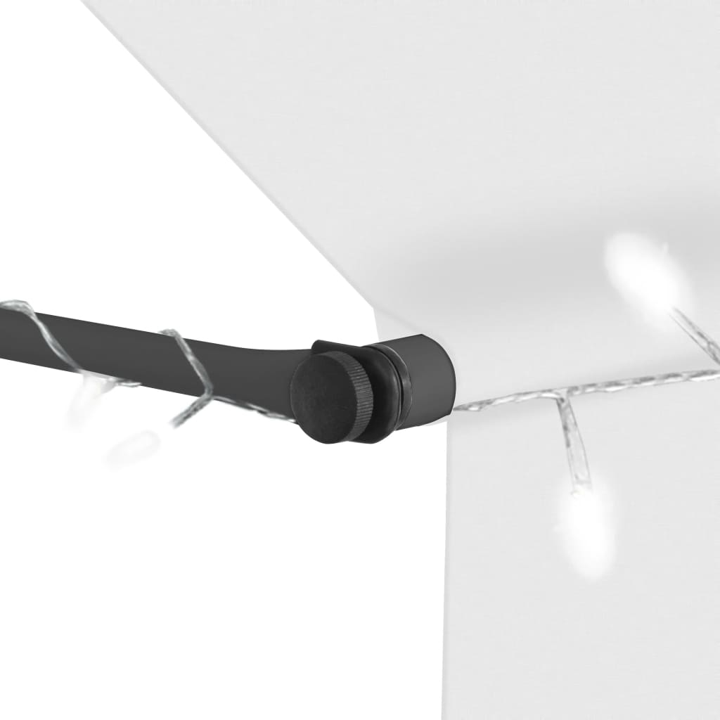 Optrækkeligt fortelt Manuelt betjent med LED 150 cm Creme