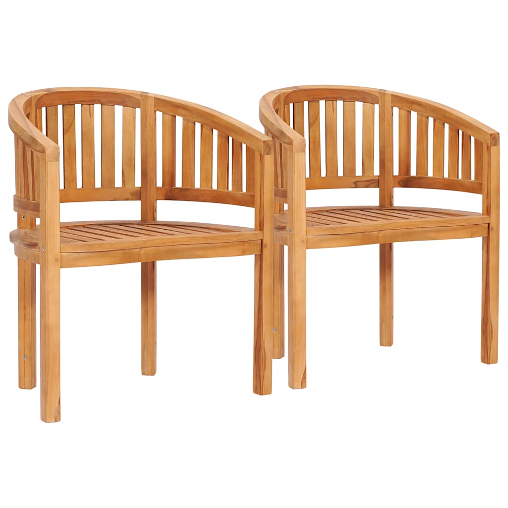Bananstole 2 stk Massiv teaktræ