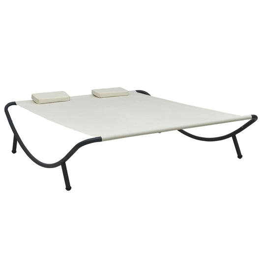 Sonnenliege Stoff Creme