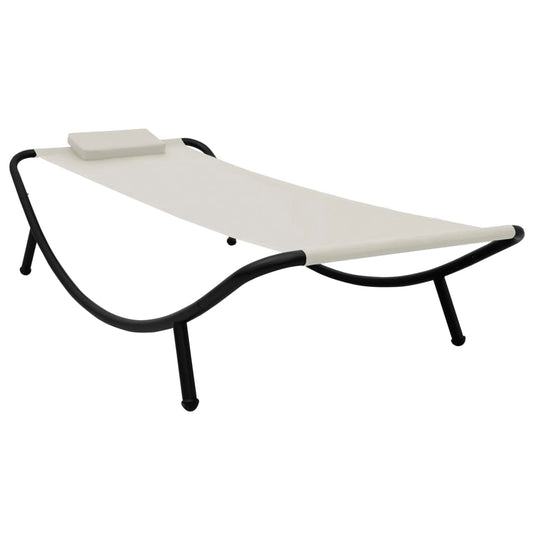 Gartenbett Creme 200x90 cm Stahl