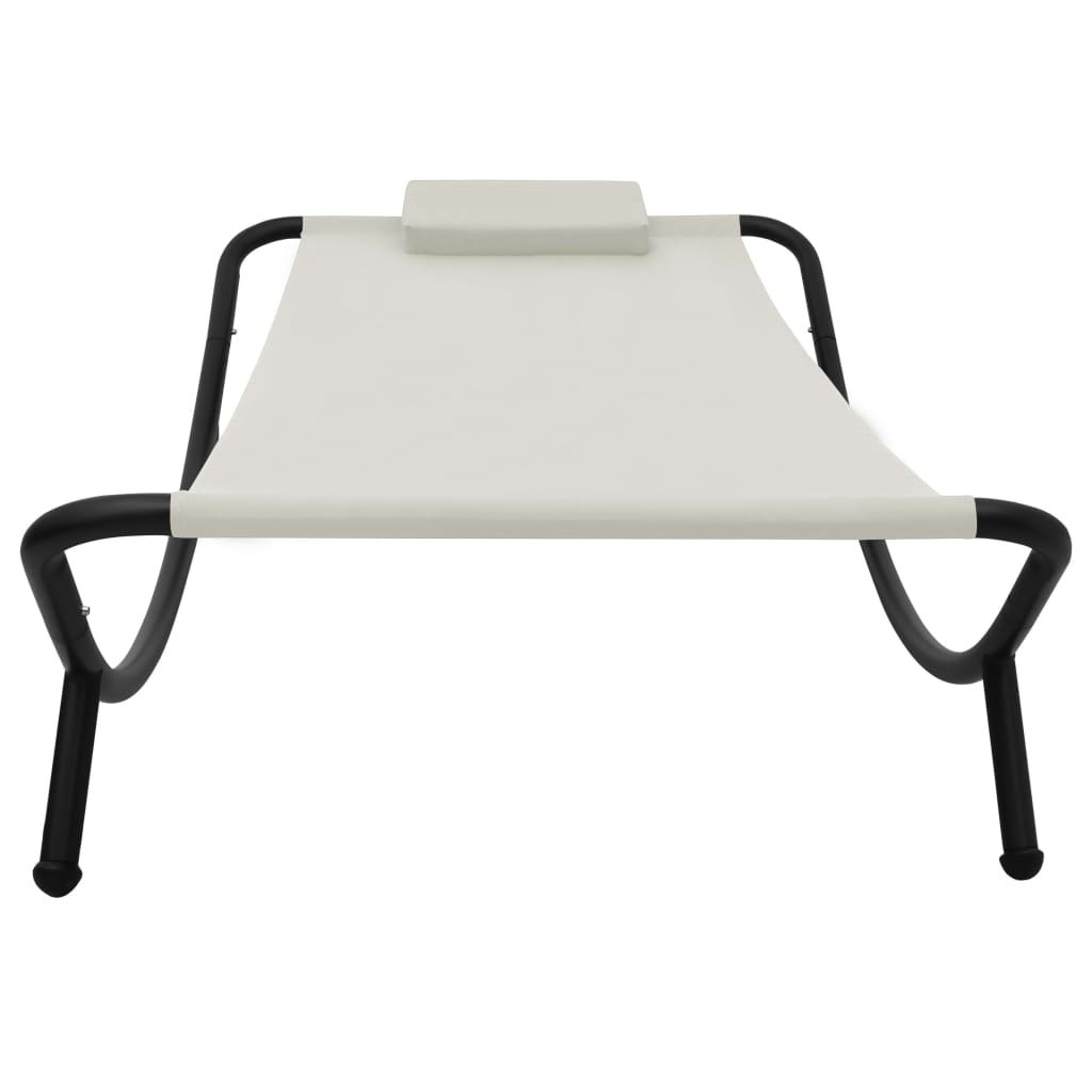 Gartenbett Creme 200x90 cm Stahl