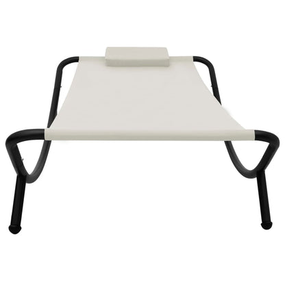 Gartenbett Creme 200x90 cm Stahl