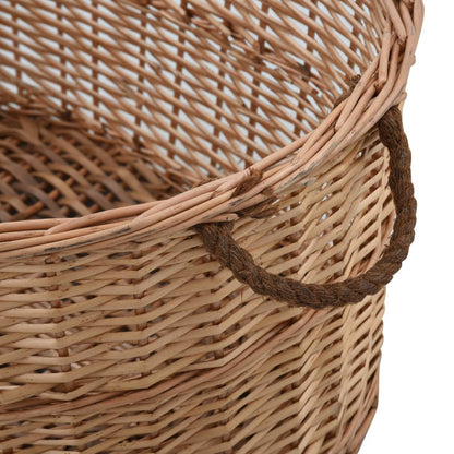 Holzkorb mit Tragegriffen 88 x 57 x 34 cm Natur Weide