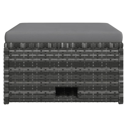 4-tlg. Garten-Lounge-Set mit Auflagen Poly Rattan Grau