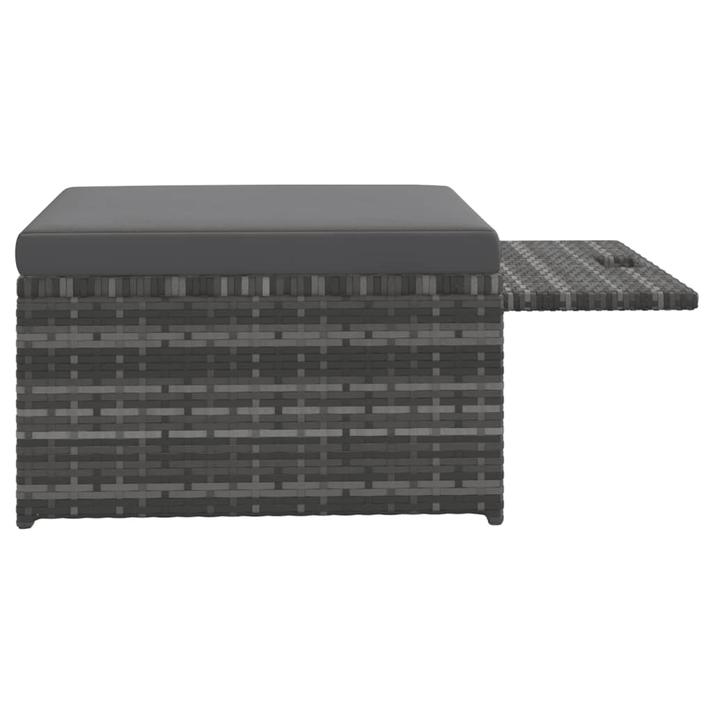 4-tlg. Garten-Lounge-Set mit Auflagen Poly Rattan Grau