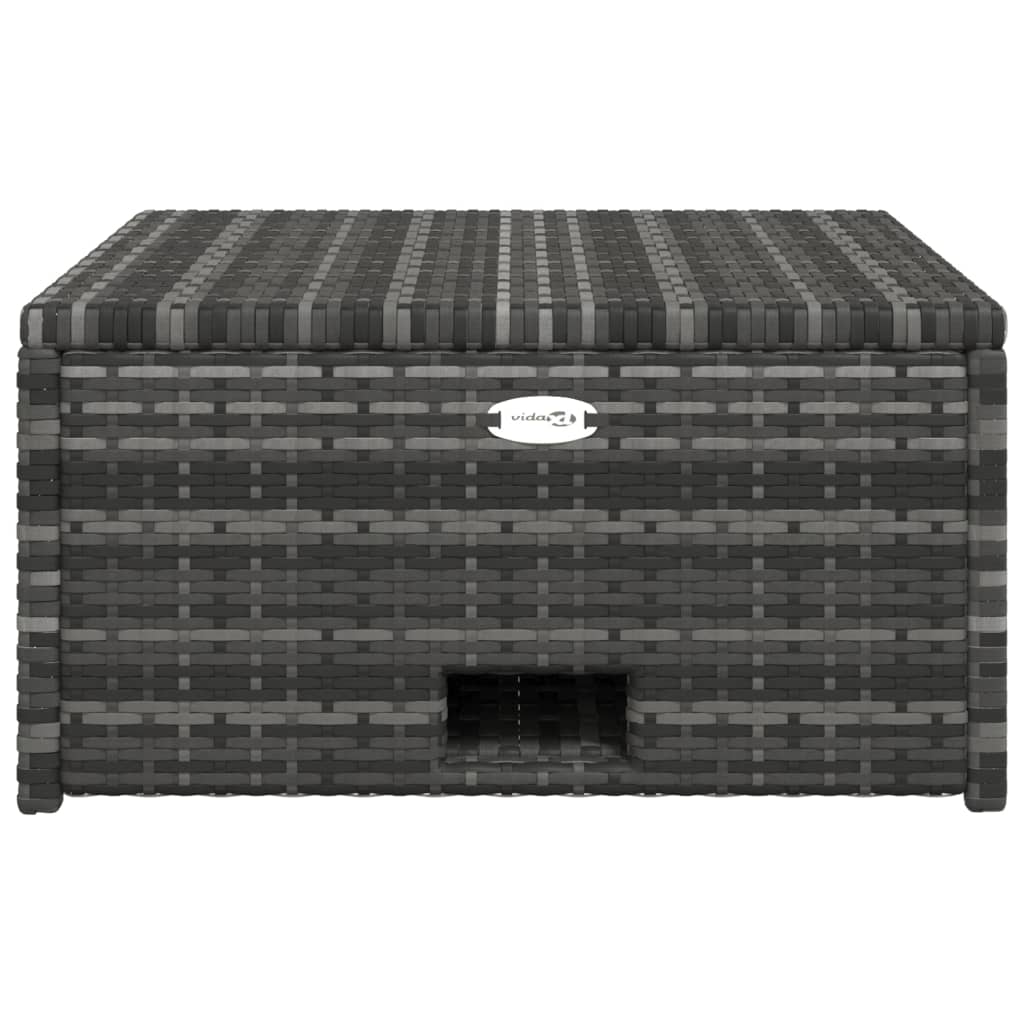 4-tlg. Garten-Lounge-Set mit Auflagen Poly Rattan Grau