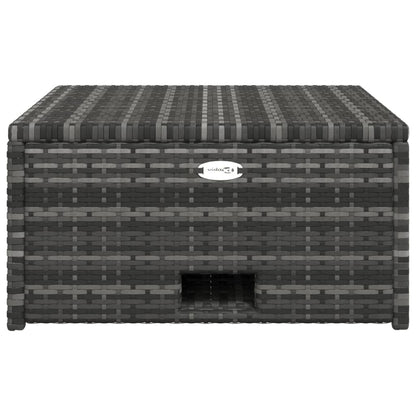 4-tlg. Garten-Lounge-Set mit Auflagen Poly Rattan Grau