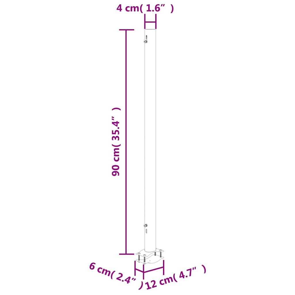 Ausziehbare Seitenmarkise 140 x 300 cm Rot
