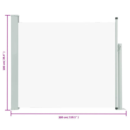 Ausziehbare Seitenmarkise 100x300 cm Creme