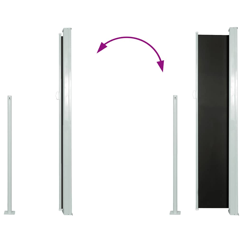 Ausziehbare Seitenmarkise 100×500 cm Schwarz