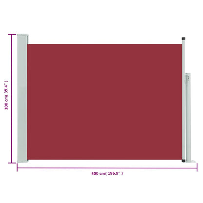 Ausziehbare Seitenmarkise 100×500 cm Rot