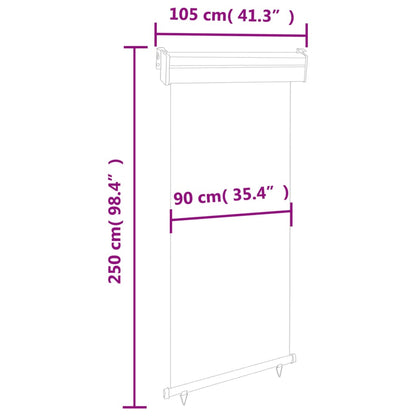 Balkon-Seitenmarkise 105x250 cm Creme