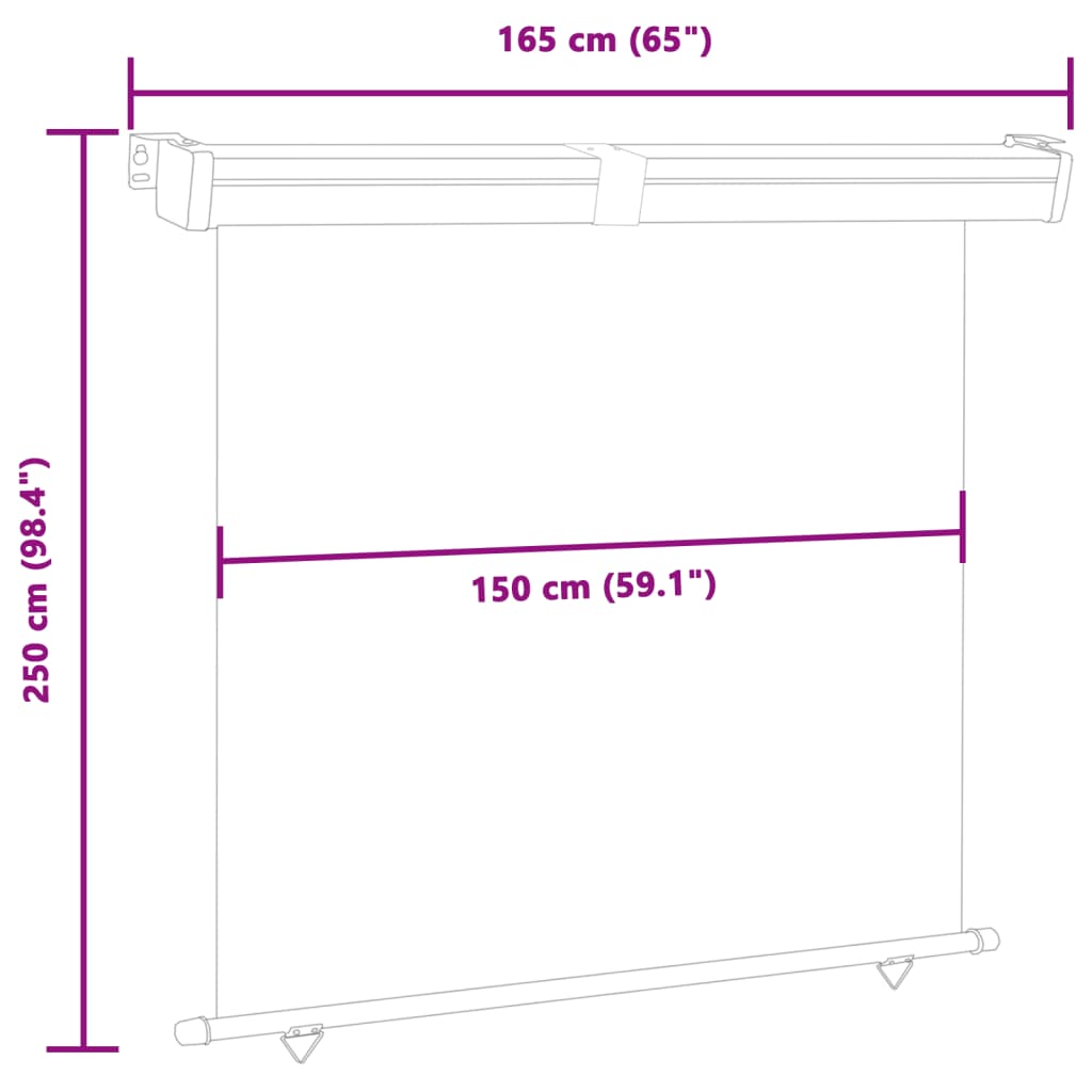 Balkon-Seitenmarkise 165x250 cm Rot