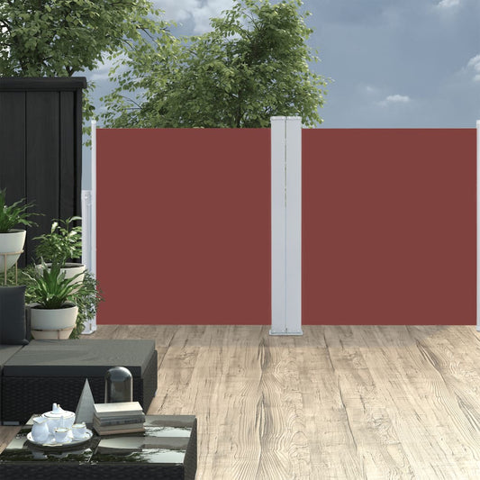 Ausziehbare Seitenmarkise Braun 120 x 600 cm